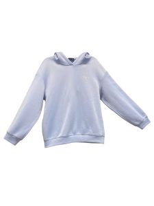 Blue Cut-Out Back Pullover Hoodie